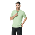 thumbnail image 3 of Zfeel Men's Short Sleeve Mesh Polo, Dry Fit Moisture Wicking 100% Polyester Shirt, Kiwi, 1-Pack, 4XL, 3 of 6