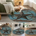 thumbnail image 6 of Western Texas Star Barn Round Area&nbsp;Rug 4ft Rustic Teal Wood Grain Non-Slip&nbsp;Washable Circle Rugs Soft Felt Indoor Floor Mat for Bedroom Kitchen Living Room Bathroom, 6 of 9