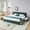 Green, variant on King Size Upholstered Platform Bed with Thick Fabric, Chenille Fabric Grounded Bed Floor Bed with Headboard and Solid Frame, No Box Spring Needed
