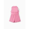 thumbnail image 6 of Barbie Toddler Girls Romper Pink Cotton Bowknot Belted Button Sleeveless Outfits Gifts Sizes 3-10, 6 of 6
