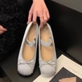 thumbnail image 5 of AUDeals Women's Mary Jane Flats, Square Toe Casual Shoes with Elastic Strap and Bowknot, Comfortable Slip On Ballet Style, 5 of 8