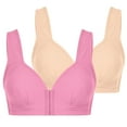 thumbnail image 2 of Aboser 2 Pcs Bras for Women Plus Size Front Closure Bras Push Up Support Underwear Beauty Back Sleep Bra Full Coverage Wireless Bras, 2 of 9