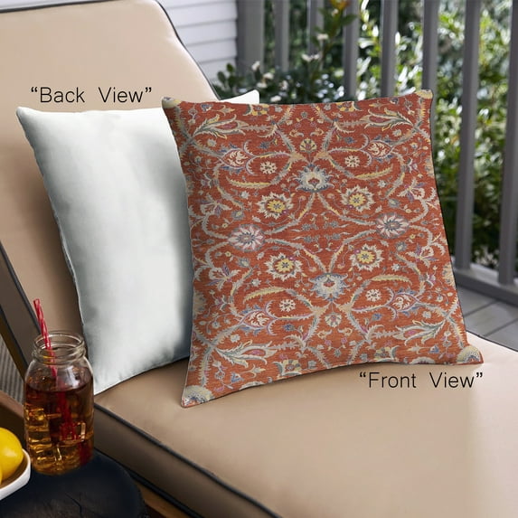 Ahgly Company Outdoor Square Mid-Century Modern Throw Pillow, 18 inch by 18 inch