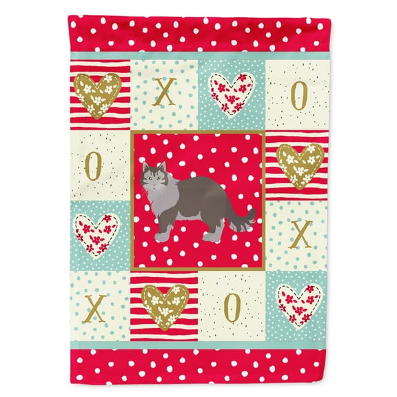 Carolines Treasures CK5708GF Siberian Forest 1 Cat Love Flag Garden Size Small multicolor