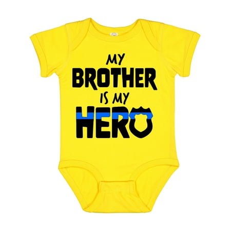 

Inktastic My Brother is My Hero Police Officer Family Gift Baby Boy or Baby Girl Bodysuit