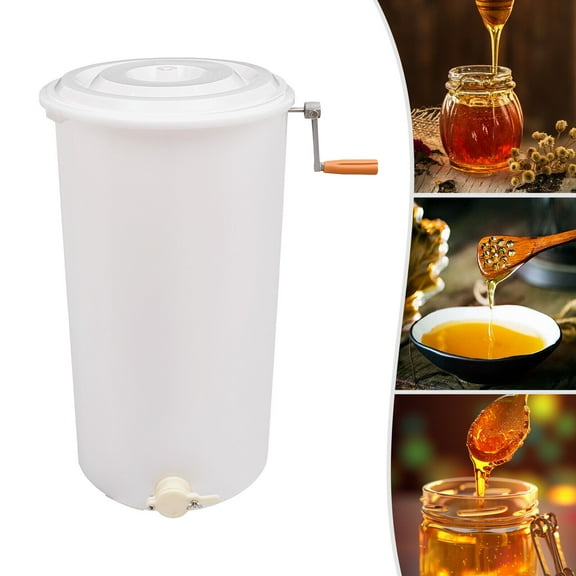 Manual Honey Extractor, 2 Frame Honeycomb Crank Spinner Beekeeping Extraction Apiary Centrifuge Equipment (White)