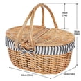 thumbnail image 2 of Wicker Picnic Basket with Lid,Wicker Basket with Handle and Liner, Handmade Shopping Basket,Braided, 2 of 5