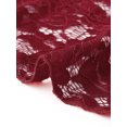 thumbnail image 5 of INSPIRE CHIC Women's Floral Lace Ruffle Hem Open Front Half Sleeve Lightweight Bolero Shrug XS Brown Red, 5 of 6