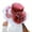 Wine, variant on FUZHIQ Women's Satin Flat Top Wide Brim Sun Hat with Large 3D Organza Flower, UPF 50+ UV Protection Foldable Tea Party Fascinator Hat for Wedding Travel Derby