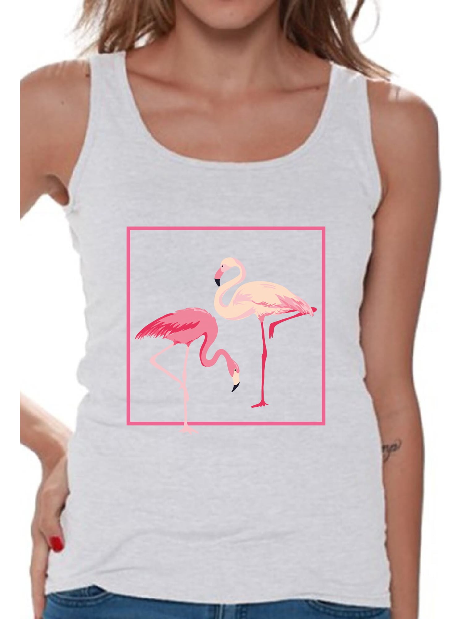 Awkward Styles - Awkward Styles Flamingo Love Tank Top for Women Pink ...