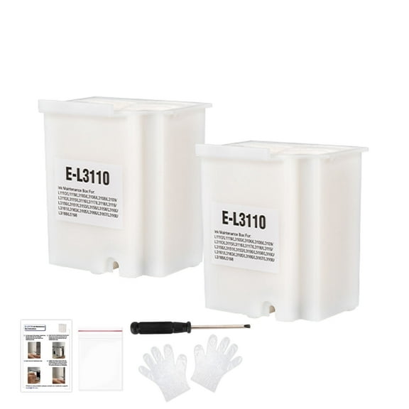 L3110 Waste Ink Pad Replacement Maintanence Box Compatible for Epson Ecotank ET-2800 ET-2803 ET-4800 ET-2400 ET-2720 ET-4700 ET-2711 L3110 L3250 L3150 Printers 2Pack
