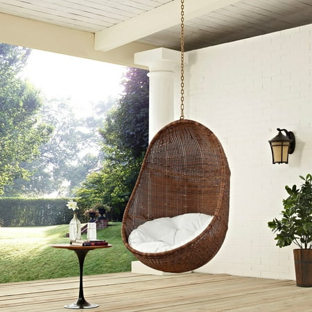 Modway Bean Outdoor Patio Swing Chair Without Stand In Coffee