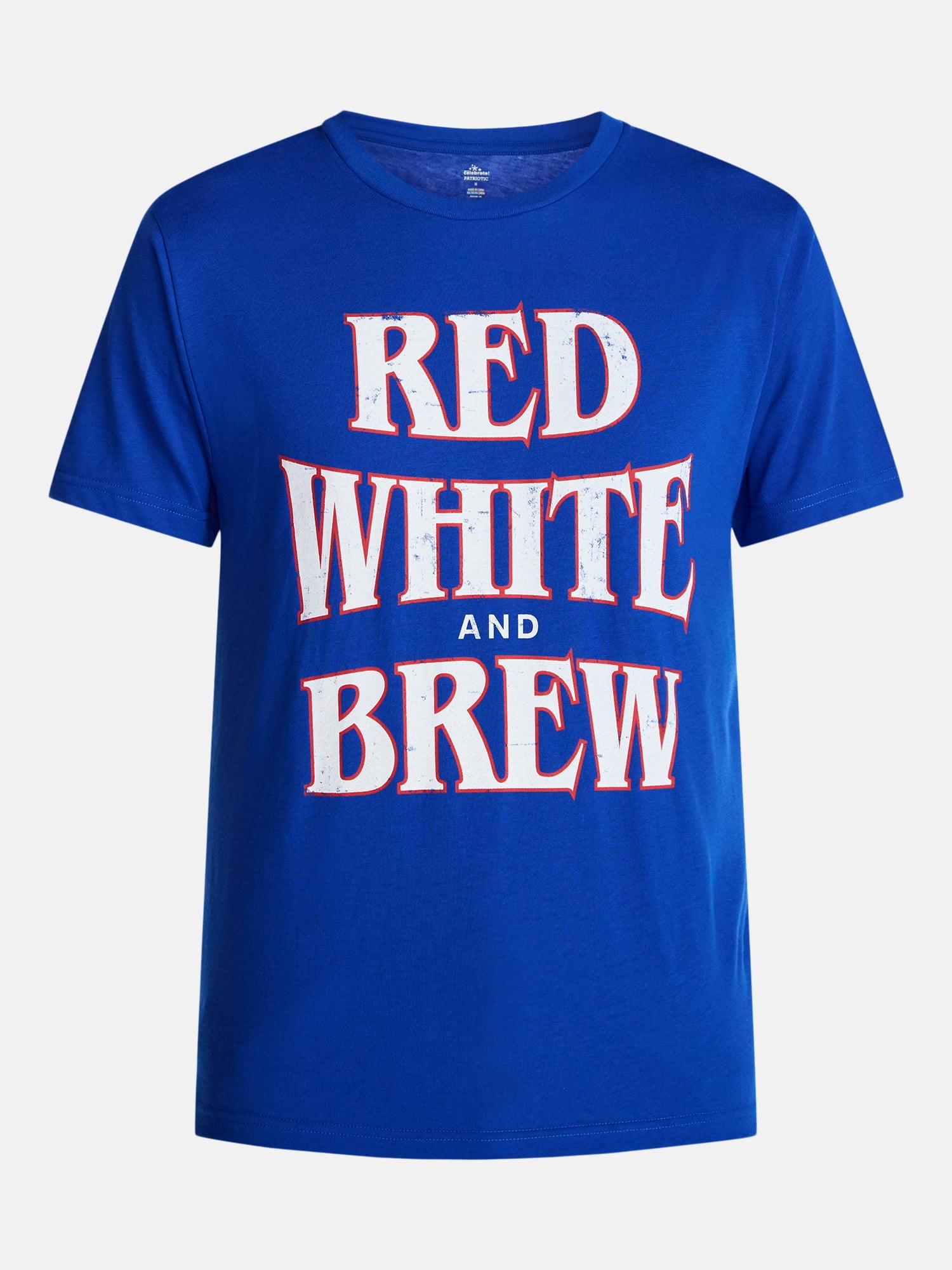 Americana Men's and Big Men's Red White Brew Graphic Tee Shirt from Way to Celebrate, Sizes XS-3XLT