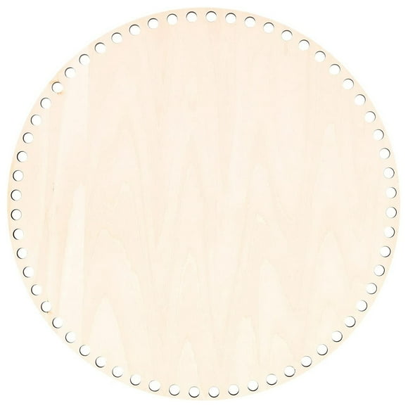 Fondo de Cesta Madera Natural 30 Cm con Orificio, Base Circular en para DIY Bolsa Ganchillo Tejer Modelador