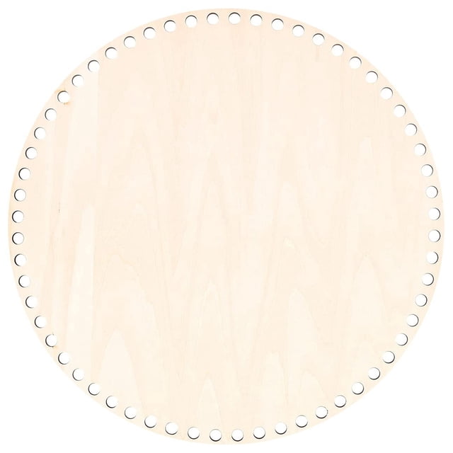 Fondo de Cesta Madera Natural 30 Cm con Orificio, Base Circular en para DIY Bolsa Ganchillo Tejer Modelador