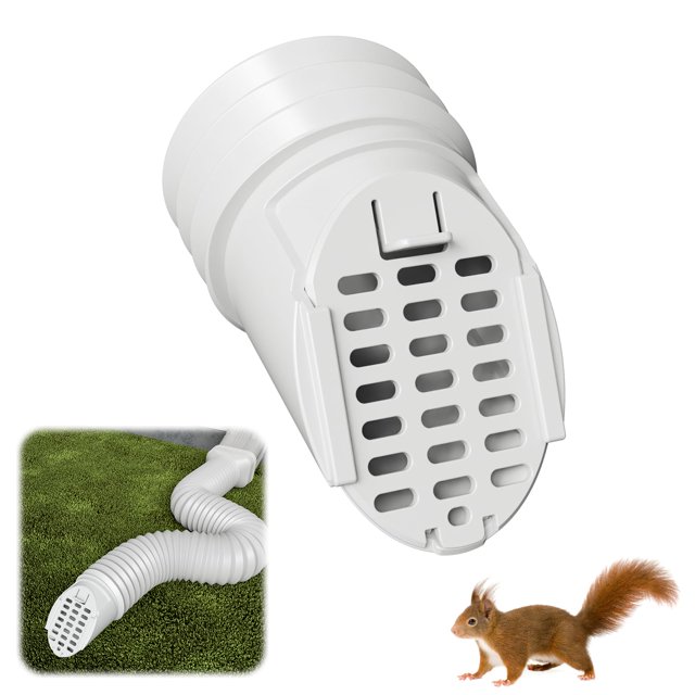 Protector antirroedores para bajante Furniok, inserto giratorio de 4" en color blanco