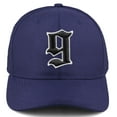 thumbnail image 2 of Daxton Premium Mid Profile Hat Semi Curved Visor Navy Cap White Black Gothic Embroidered, Number 9, 2 of 4