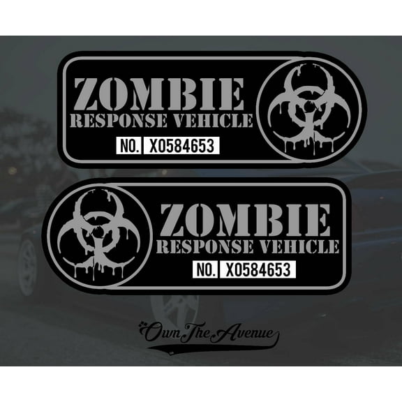 Zombie Response Vehicle Sticker Decal - 4" Left   Right Facing