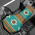 thumbnail image 3 of Renewold Heavy Duty ATV Seat Cover 25.2x10 Inch, Waterproof & UV Resistant ATV Accessories Decor for Off-Road, Hunting, Farming, Fits Yamaha Kodiak 450, Southwest American Tribal Teal Khaki, 3 of 7