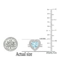 thumbnail image 4 of Dazzlingrock Collection 8mm Heart Aquamarine & Round White Diamond Double Halo Engagement Ring Set for Women (0.65 ctw, Color I-J, Color I1-I2) in 18K White Gold, Size 7.5, 4 of 5