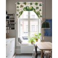 thumbnail image 4 of St Patrick's Day Swag Valances for Windows, Small Curtains Drapes, Green Shamrock Leaf Gold Coin Retro Beige Kitchen Window Curtains Over Sink Window Treatment Valance for Bedroom/Bathroom 56"x36", 4 of 5