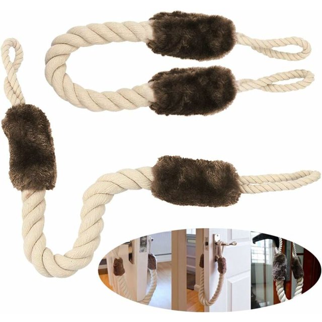 Tapones decorativos de algodón para puerta, protectores de ventana, duraderos, evitan lesiones a niños y mascotas, para puerta de dormitorio, puerta de balcón, etc. (2 piezas) TUNC Sencillez