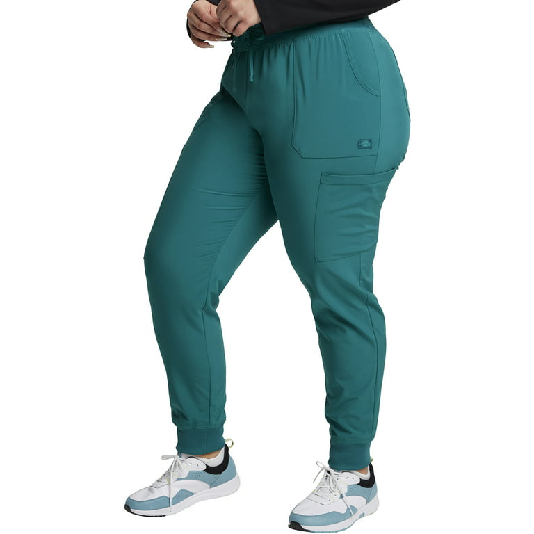 Dickies EDS Essentials Scrubs Pant For Women Mid Rise Jogger DK065, S,  Hunter Green 