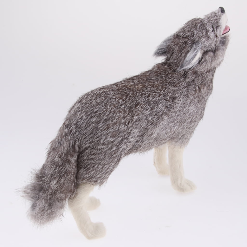 Grey Howling Wolf Simulationsmodell Figur Kids Toy Home Decor Sammlerstück 