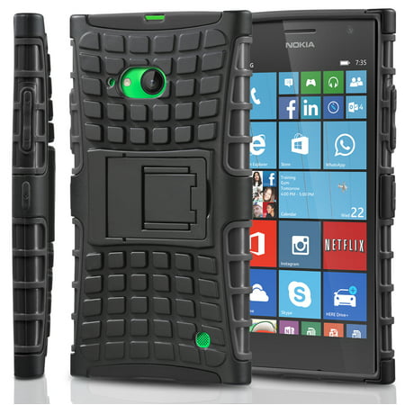 Fosmon [RUGGED] Nokia Lumia 735 Case - HYBO-RAGGED Heavy Duty Hybrid Protective Cover with Kickstand (Best Nokia N Series Phone)
