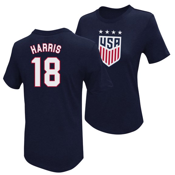 Icon Sports Women's Ashlyn Harris Blue USWNT Player Name & Number T-Shirt