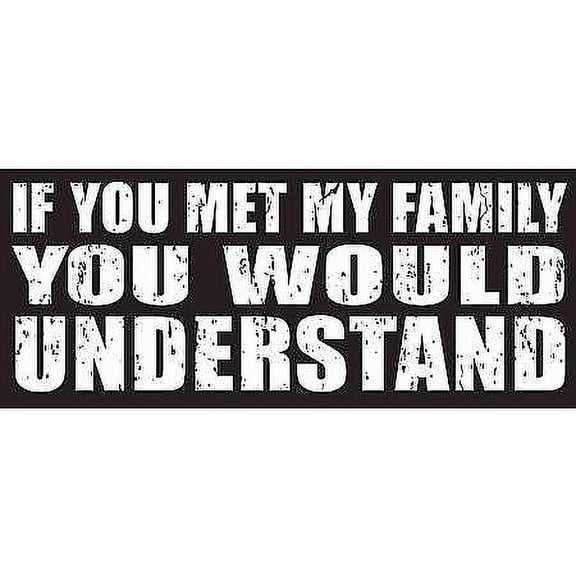 IF YOU MET MY FAMILY YOU WOULD UNDERSTAND Distressed-Wood 6x2one-half inch Box Sign by Sixtrees