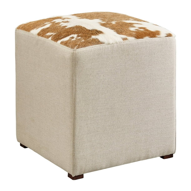Blue Ridge Hair on Hide Ottoman