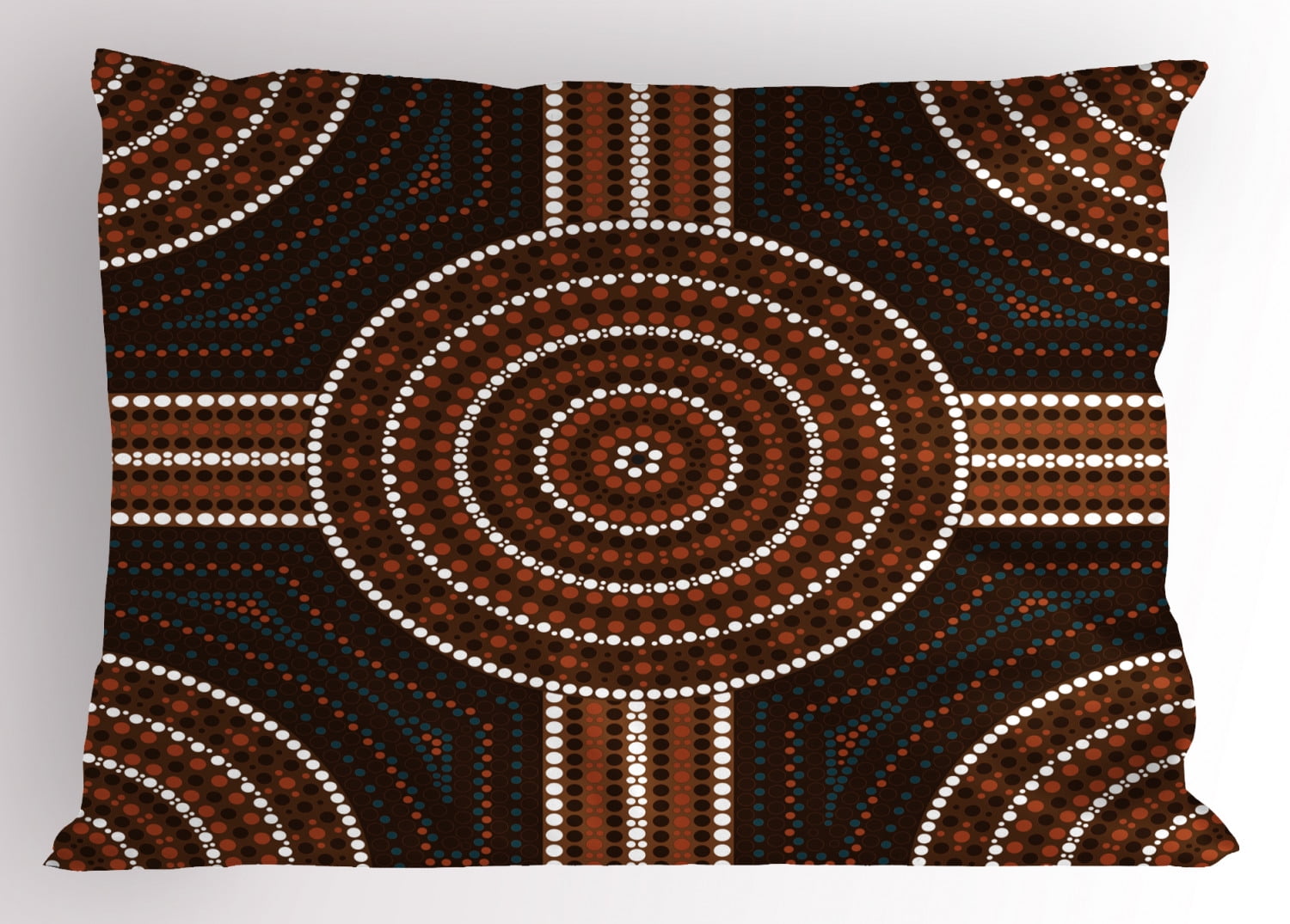 Tribal Pillow Sham, Traditional Aboriginal Pattern Pebble Stone