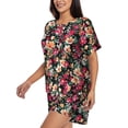 thumbnail image 2 of Picia Many Kind Of Flowers Pajamas Sets for Women Soft Short-Sleeved Pjs with Lounge Shorts Two Piece Sleepwear-X-Large, 2 of 9