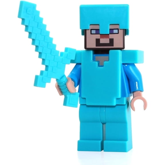 LEGO Minecraft Diamond Steve Minifigure with Sword