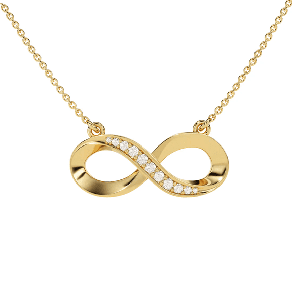 1.5 Ct Round Cut Natural Moissanite Elegant Infinity Women's Pendant For Engagement in 14K Yellow Gold Plated