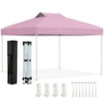 thumbnail image 2 of Costway 10 X 10 FT 1-Person Setup Pop up Canopy Tent with 1-Push Center Lock Wind Ropes Pink, 2 of 10