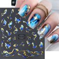 thumbnail image 2 of POWPOP 3D Pegatinas para Nail Art con Diseño de Mármol y Ondas, 6 piezas, 2 of 9