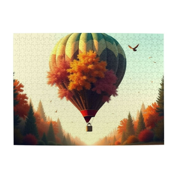 Autumn Hot Air Balloon 500Piece Adult Jigsaw Puzzle Challenging & Relaxing Fall Landscape Puzzle For Adults， Great Gift Idea， Vibrant Colors & Quality Pieces.