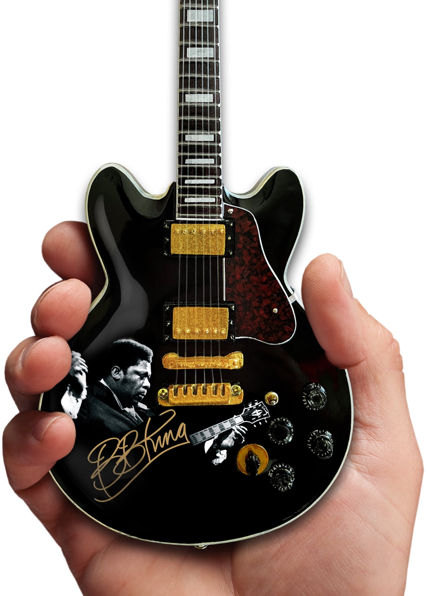 BB King Gibson Ebony ES-355 Lucille Tribute 10 Inch Miniature Guitar Replica