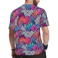 thumbnail image 2 of Wukai Tropical Leaves Print Men's Short-Sleeved Mesh T-Shirt,Quick-Dry Short Sleeve Workout T-Shirt-3X-Large, 2 of 8