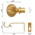thumbnail image 6 of 2Packs Curtain Rod 1inch Diameter Adjustable Window Drapery Rods with ball finials, 3piece brackets, hardware kits. Gold 48-86 inches., 6 of 6