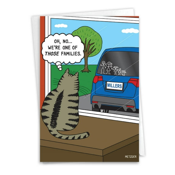 NobleWorks Humorous Mother's Day Paper Card with 5 x 7 Inch Envelope (1 Card) Mom Those Families Mother'S Day Humor Card 0202