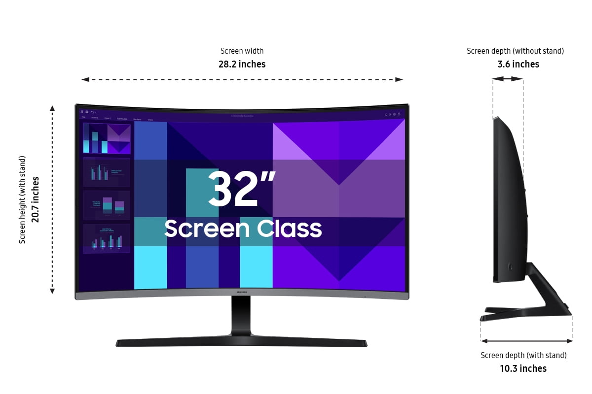 Samsung 32-Inch Essential S3 FHD 100Hz Curved Monitor - LS32D39CGANXZA