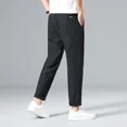 thumbnail image 4 of Pantalones casuales de verano para hombre, pantalones masculinos de seda fría, nuevos pantalones de calle clásicos, pantalones largos de algodón y poliéster de talla grande, 4 of 4