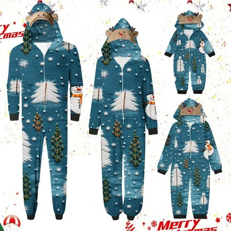 

Dazajoo Christmas Matching Onesies for Couples Zipper Hooded Adult Onesie Pajamas with Pockets Boys and Girls Cute Deer Head Long Sleeve Sleepwear Jumpsuits Deals Today