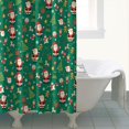 thumbnail image 4 of Green Christmas Santa and Icon Pattern Shower Curtain 72"x84" ,Bathroom Decorative Shower Curtains Set with 12 Hooks,Modern Waterproof Washable Shower Curtain, 4 of 6