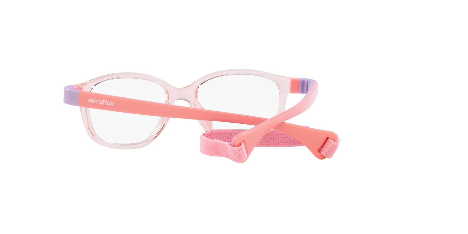 Miraflex Youth 0MF4007 Flexible & Safe Eyeglasses with Case & Headband, 46mm, Translucent Coral