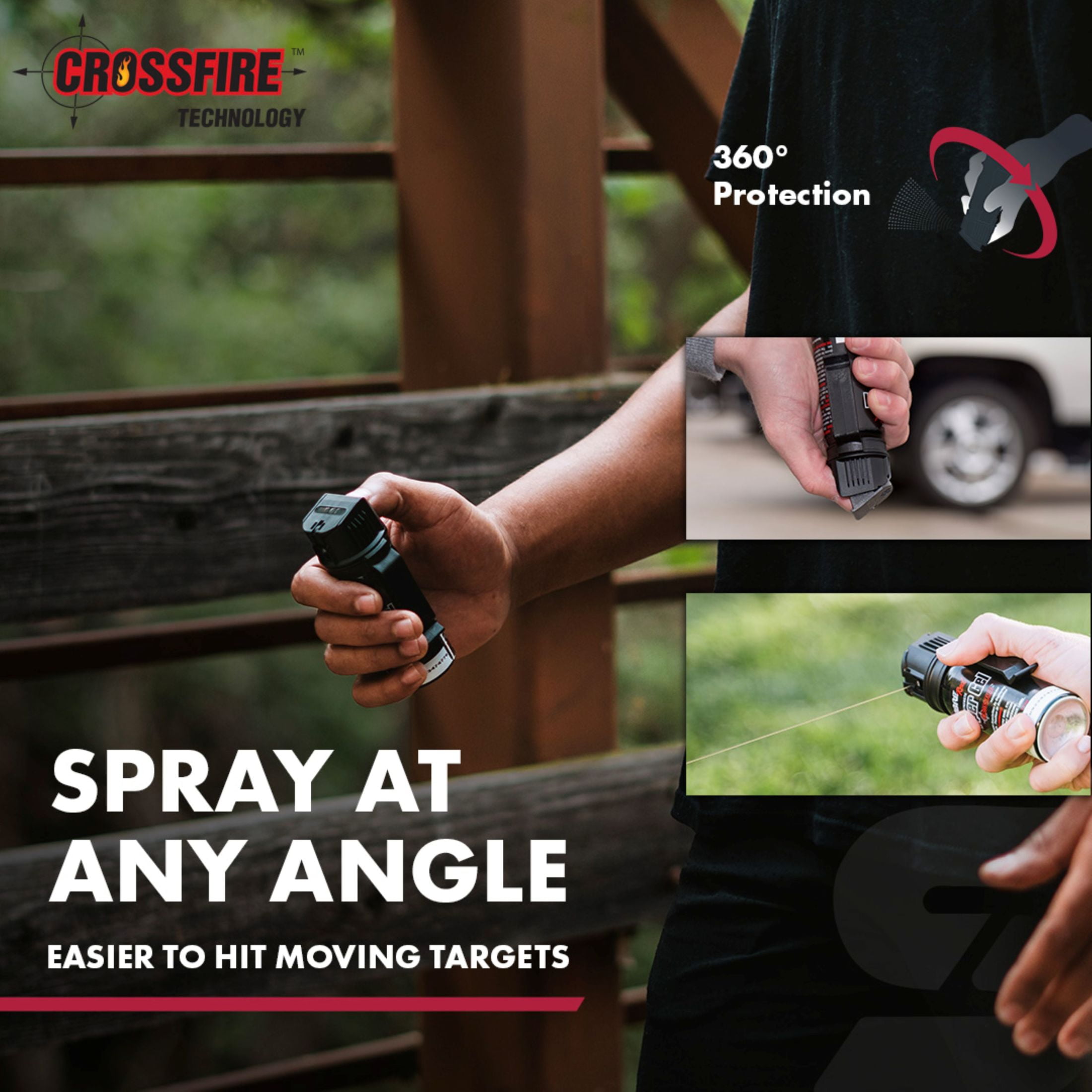 SABRE Crossfire Pepper Gel with Belt Clip, Solid, 0.48 lb, 1 Ct, New, Pocket Pepper Sprays