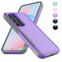 For Samsung Galaxy S24 FE Case, Njjex Shockproof Heavy Duty Rugged Dual Layer Cover with Military Grade Protection, Non-Slip Textured Bumper - Purple